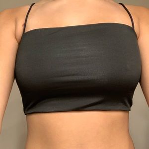 NWT black crop tank top